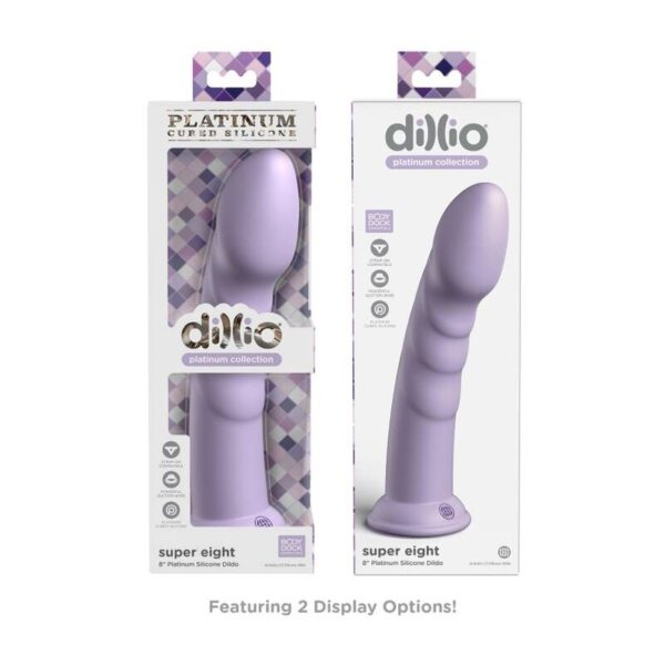 Dillio Super Eight — Strap-On Dildo, Silicone, 20.32 cm, Violet — Couples — view 2