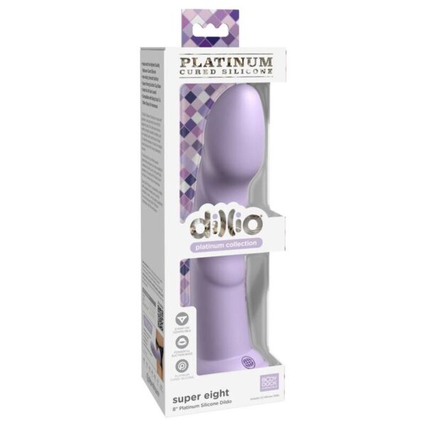 Dillio Super Eight — Strap-On Dildo, Silicone, 20.32 cm, Violet — Couples — view 4