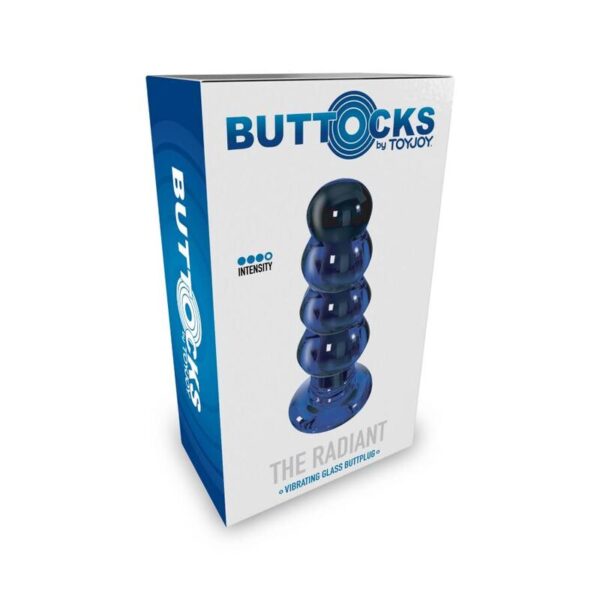 ToyJoy The Radiant — Vibrating Butt Plug, Glass, 11.5 cm, Blue — Anal — view 2