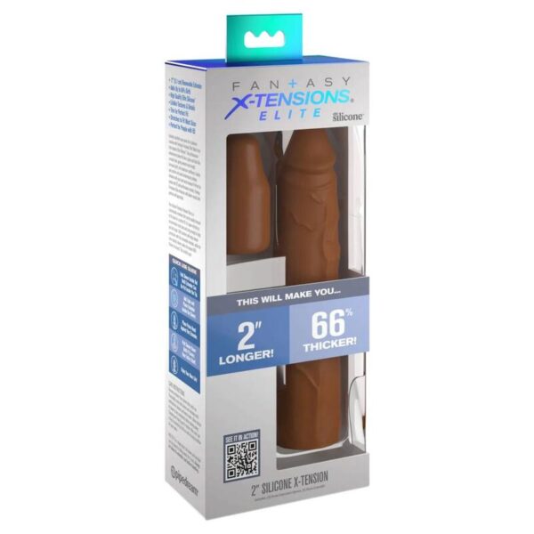 Fantasy X-Tensions Elite 8 — Penis Sleeve, Caramel — Penis Accessories — view 3