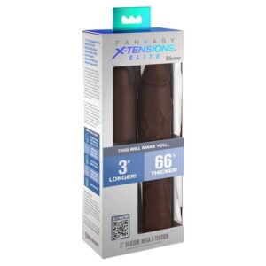Fantasy X-Tensions Elite 9 — Penis Sleeve, Brown — Penis Accessories — view 3