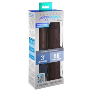 Fantasy X-Tensions Elite — Vibrating Penis Sleeve, Brown — Penis Accessories — view 3
