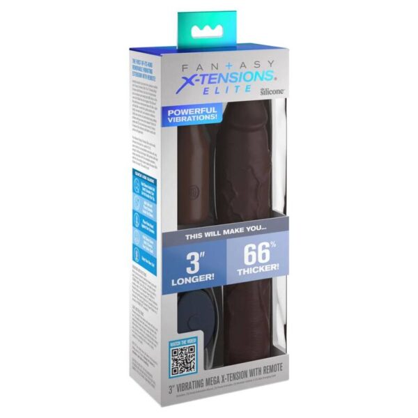 Fantasy X-Tensions Elite — Vibrating Penis Sleeve, Brown — Penis Accessories — view 3