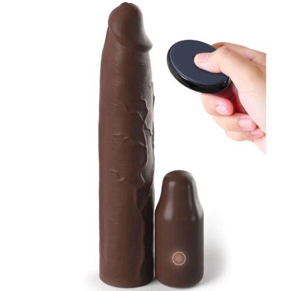 Fantasy X-Tensions Elite — Vibrating Penis Sleeve, Brown — Penis Accessories