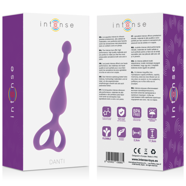 Intense Danti — Anal Beads, Silicone, Lilac — view 6