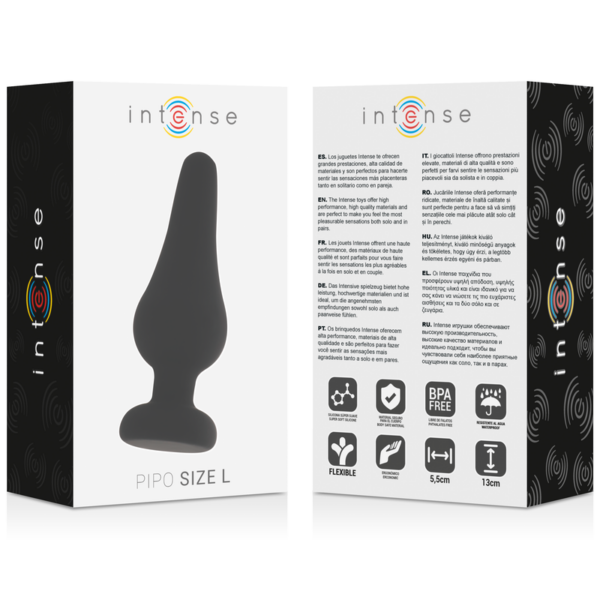 Intense Pipo — Butt Plug, Silicone, 13 cm, Black — Anal — view 4