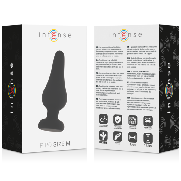 Intense Pipo — Butt Plug, Silicone, 11 cm, Black — Anal — view 4