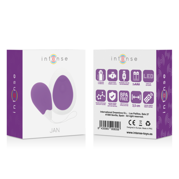 Intense Jan — Vibrating Egg, Silicone, Lilac — Remote Control Vibrators — view 2