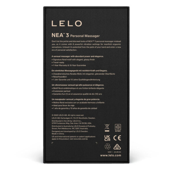 LELO NEA 3 PERSONAL MASSAGER - PITCH BLACK LELO Nea 3 — Personal Massager, Waterproof — Clitoral Stimulators — view 5