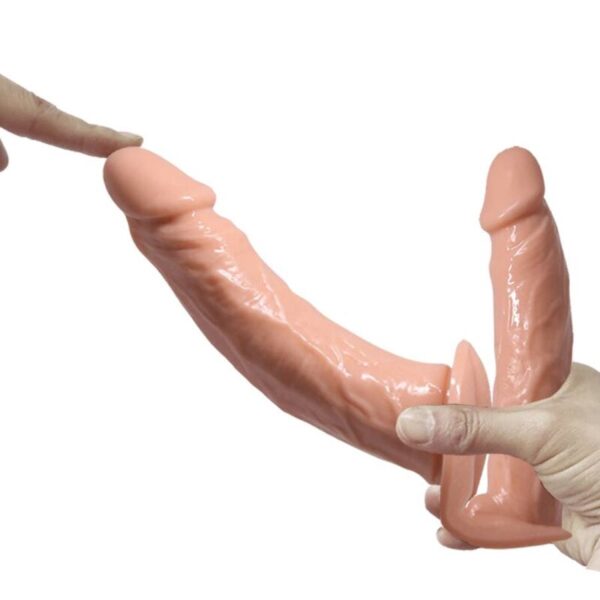 Baile Ultra Passionate — Double Strap-On, Elastic Harness, Flesh — Double Penetration Strap-Ons — view 6