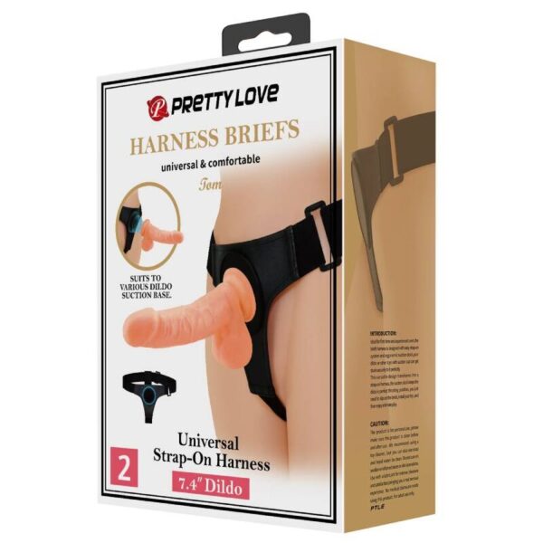 Pretty Love Tom — Strap-On Dildo, 20 cm, Natural — Non-Vibrating Harnesses — view 6