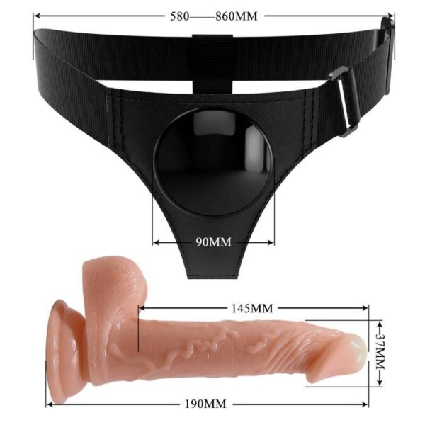 Pretty Love Kevin — Strap-On Dildo, 19 cm, Natural — Non-Vibrating Harnesses — view 3