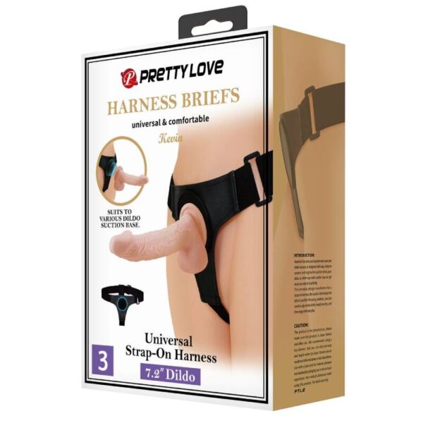 Pretty Love Kevin — Strap-On Dildo, 19 cm, Natural — Non-Vibrating Harnesses — view 7