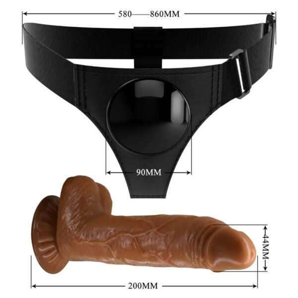 Pretty Love Micheal — Strap-On Dildo, 20 cm, Light Brown — Non-Vibrating Harnesses — view 6