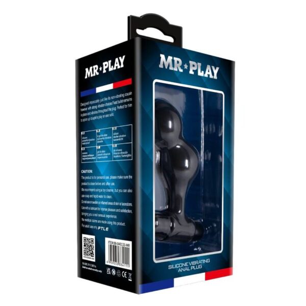 Mr Play — Vibrating Butt Plug, Silicone, Black — Anal — view 6