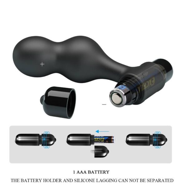 Mr Play — Vibrating Butt Plug, Silicone, Black — Anal — view 7