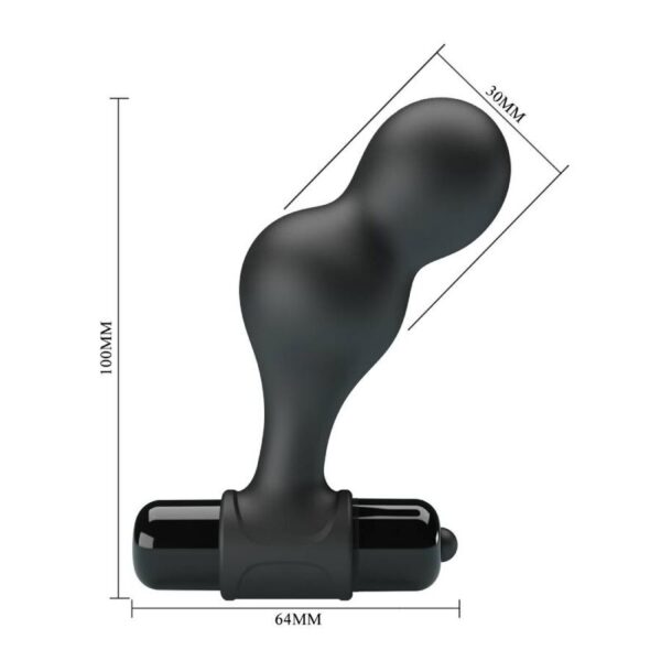 Mr Play — Vibrating Butt Plug, Silicone, Black — Anal — view 8