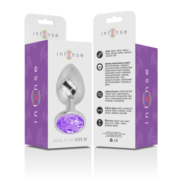 Intense — Jewelled Butt Plug, 8 cm, Violet — Anal — view 5