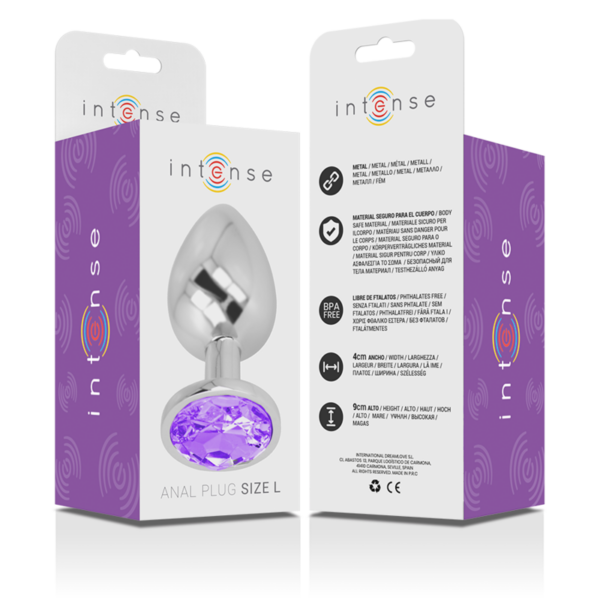 Intense — Jewelled Butt Plug, 9 cm, Violet — Anal — view 3