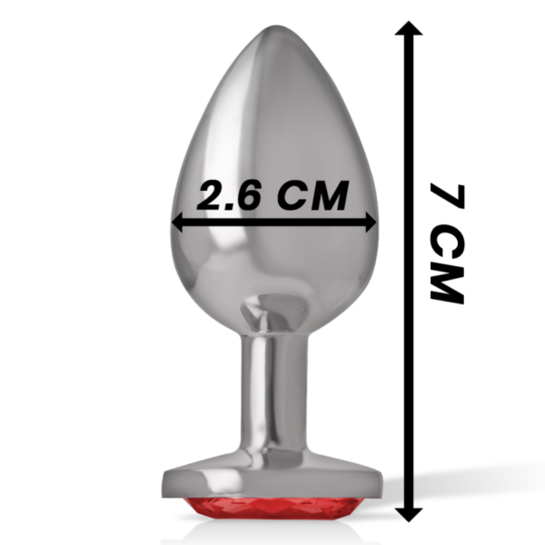Intense — Jewelled Butt Plug, 7 cm, Red — Anal — view 6