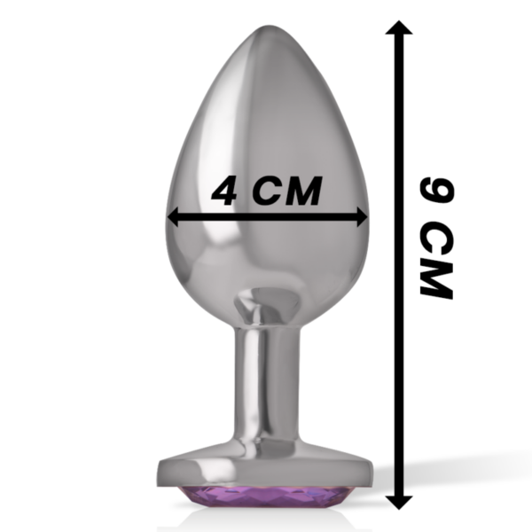 Intense — Jewelled Butt Plug, 9 cm, Violet — Anal — view 6