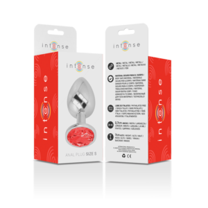 Intense — Jewelled Butt Plug, 7 cm, Red — Anal — view 4