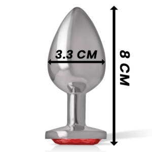 Intense — Jewelled Butt Plug, 8 cm, Red — Anal — view 2