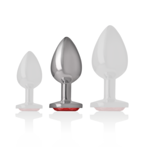 Intense — Jewelled Butt Plug, 8 cm, Red — Anal — view 3