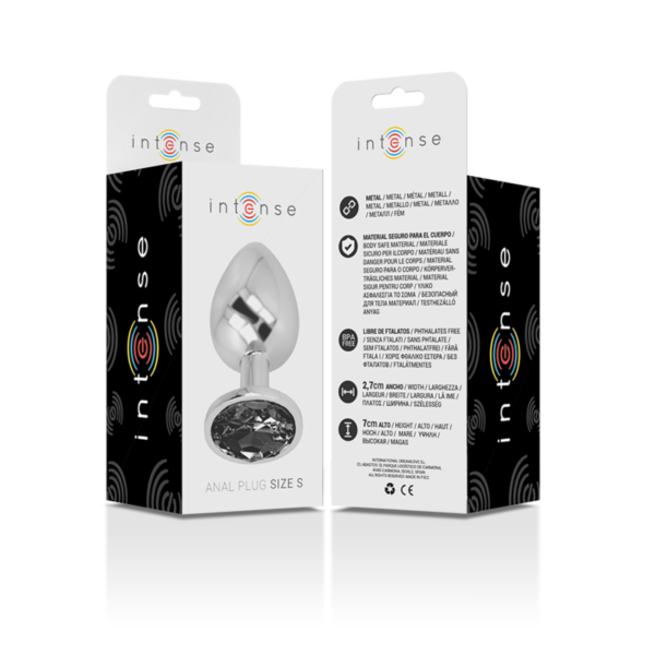 Intense — Jewelled Butt Plug, 7 cm, Black — Anal — view 6