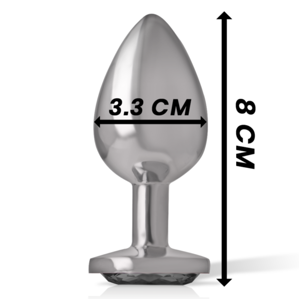 Intense — Jewelled Butt Plug, 8 cm, Black — Anal — view 6
