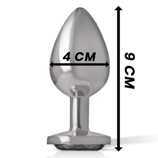 Intense — Jewelled Butt Plug, 9 cm, Black — Anal — view 6