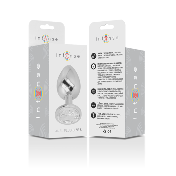 Intense — Jewelled Butt Plug, 7 cm, Silver — Anal — view 5