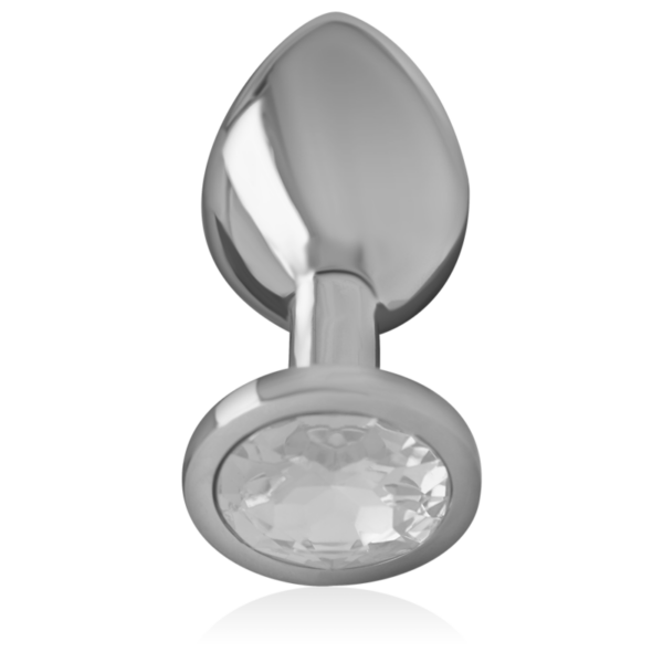 Intense — Jewelled Butt Plug, 8 cm, Silver — Anal — view 5