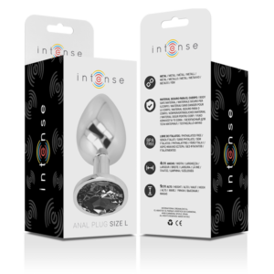 Intense — Jewelled Butt Plug, 9 cm, Black — Anal — view 4
