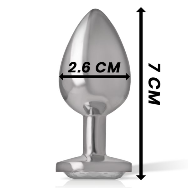Intense — Jewelled Butt Plug, 7 cm, Silver — Anal — view 4