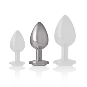 Intense — Jewelled Butt Plug, 8 cm, Silver — Anal — view 3