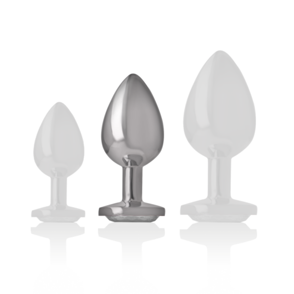 Intense — Jewelled Butt Plug, 8 cm, Silver — Anal — view 3
