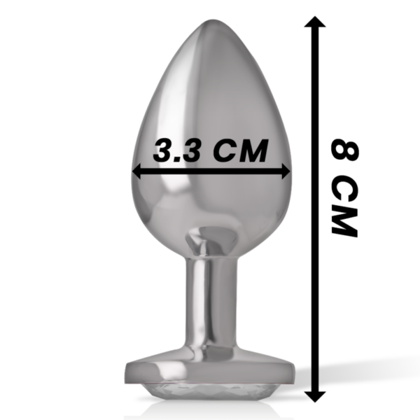 Intense — Jewelled Butt Plug, 8 cm, Silver — Anal — view 6