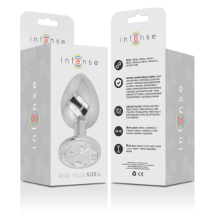 Intense — Jewelled Butt Plug, 9 cm, Silver — Anal — view 3