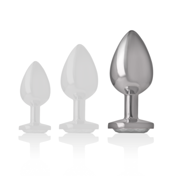 Intense — Jewelled Butt Plug, 9 cm, Silver — Anal — view 6