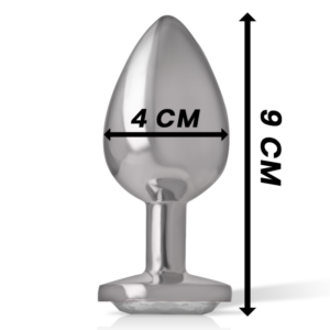 Intense — Jewelled Butt Plug, 9 cm, Silver — Anal — view 4