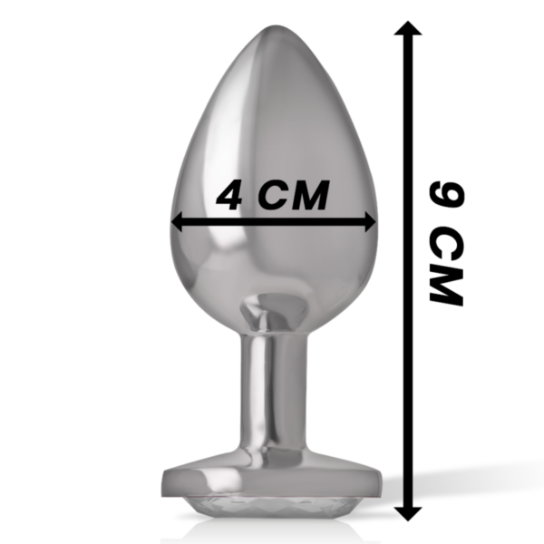 Intense — Jewelled Butt Plug, 9 cm, Silver — Anal — view 4