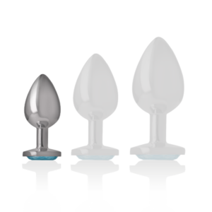 Intense — Jewelled Butt Plug, 7 cm, Blue — Anal — view 3