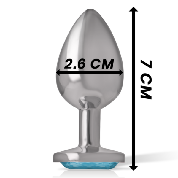Intense — Jewelled Butt Plug, 7 cm, Blue — Anal — view 5