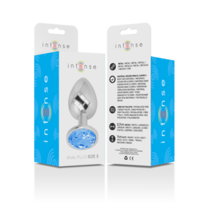 Intense — Jewelled Butt Plug, 7 cm, Blue — Anal — view 2