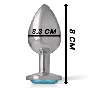 Intense — Jewelled Butt Plug, 8 cm, Blue — Anal — view 4