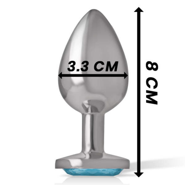 Intense — Jewelled Butt Plug, 8 cm, Blue — Anal — view 4