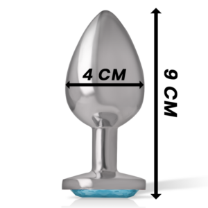 Intense — Jewelled Butt Plug, 9 cm, Blue — Anal — view 4