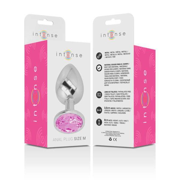 Intense — Jewelled Butt Plug, 8 cm, Pink — Anal — view 5