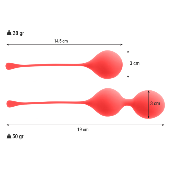 Intense Kendall Pack — Kegel Balls, Silicone, Red — Ben Wa Balls — view 3
